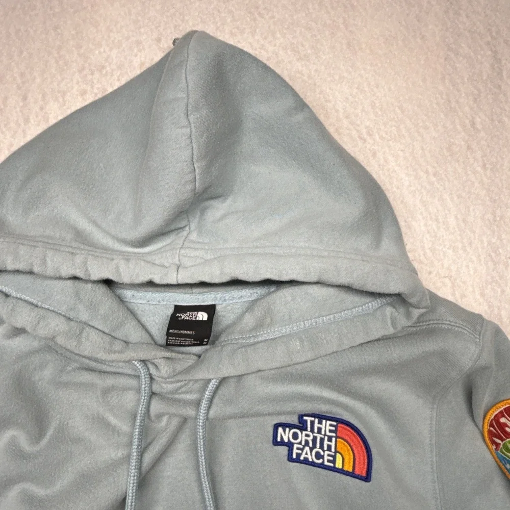 The North Face Novelty Patch Hoodie Mens Medium Light Mint Green Sweatshirt